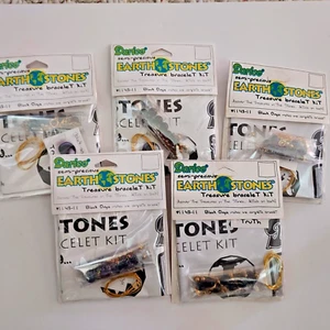 Semi-precious Earthstones Treasure Bracelet Kits (Lot of 5) Black Onyx Darice - Picture 1 of 4