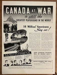 1941 Canada at War Greatest Playground Vacation Golf Bagpipes 1940s Print Ad - Picture 1 of 2