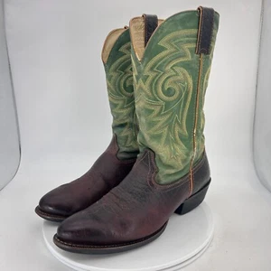 Durango DB5486 Men Size 8.5EE Brown Green Leather 12" Western Pull On Boot - Picture 1 of 17