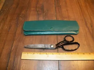 Vintage WISS 9,5 Zoll Schere/Pinzschere in grünem Lederetui - Bild 1 von 7