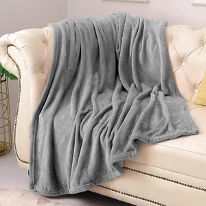 Fleece Blanket Reversible Faux Fur Soft Mink Throw Sofa Bed Blankets Twin Queen - Picture 1 of 65