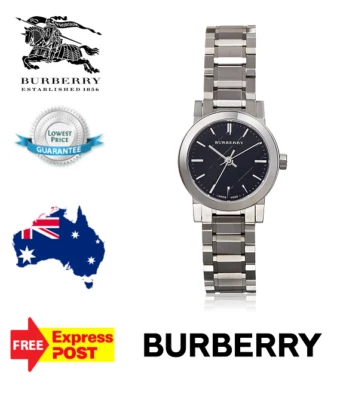 NEW BURBERRY 'THE CITY' BU9201 SILVER/BLACK CHECK WOMENS QUARTZ WATCH - image 1 of 4