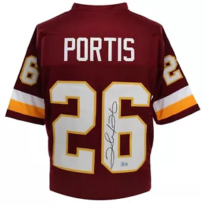 Maglia Clinton Portis autografata Washington Commanders bordeaux BAS COA firmata - Foto 1 di 6