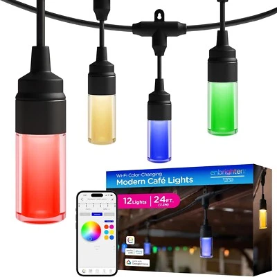 Enbrighten Vibe Smart Color Changing Modern Cafe Wi-Fi String Lights - 24FT - Image 1 of 4