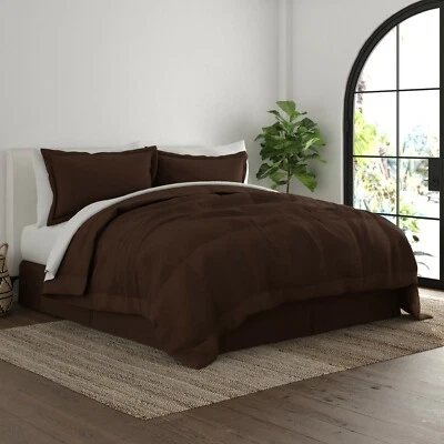 Juego de edredón + sábanas + falda de cama - Colección So Soft de Kaycie Gris (8 piezas) Foto 1 de 4