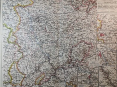 1928 Rhine Rheinland Vintage MAP Germany Province ORIG 11.5 x 9.5 Western C19-1 - Image 1 of 3