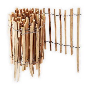 20m Picket Fence Rollboarder 35cm High Slat Spacing 4-6cm Wooden Garden Fence - Picture 1 of 12