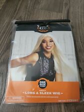 Adult long sleek Blond wig Halloween costume one size fits most 