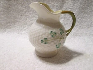 Belleek Shamrock Basket Weave Creamer 4th Mark 1946 - 1955 - Picture 1 of 6