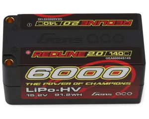 Gens Ace Redline 2.0 4S Shorty LiHV Battery 140C (15.2V/6000mAh) w/5mm Bullets - Picture 1 of 5