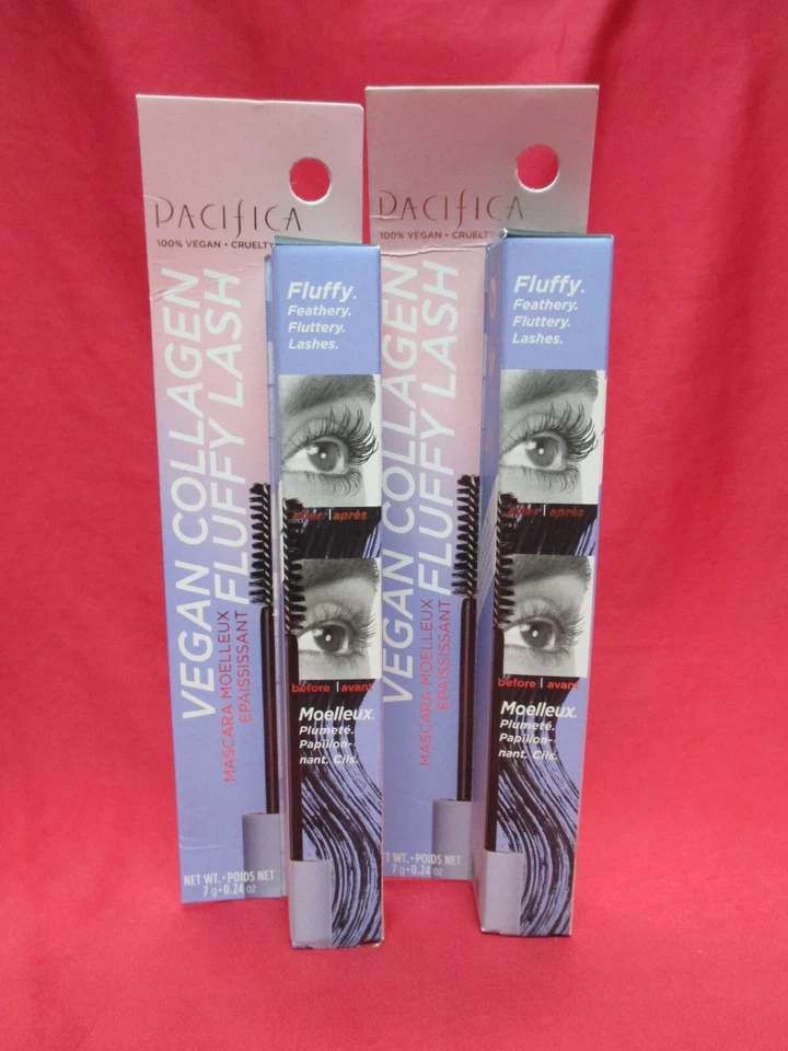 Máscara de pestañas esponjosa de colágeno vegano Pacifica 7 g/0,24 oz ~ NEGRA ~ LOTE DE 2 ~ NUEVA ~ SELLADA Foto 1 de 1