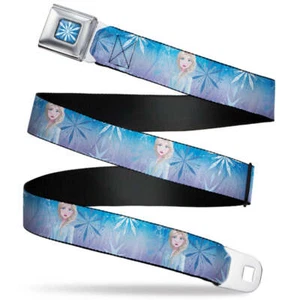 Frozen 2 Mythical Elsa Pose Snowflakes Blues Purples Seatbelt Belt - Picture 1 of 1