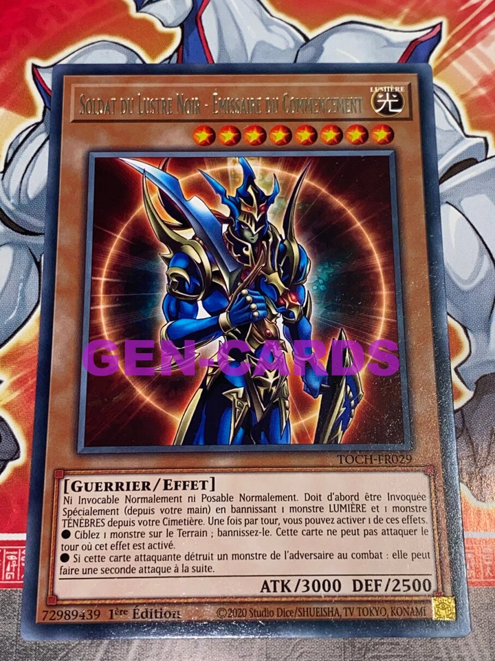 Carte YU GI OH SOLDAT DU LUSTRE NOIR - EMISSAIRE DU COMMENCEMENT TOCH-FR029 - Photo 1/1