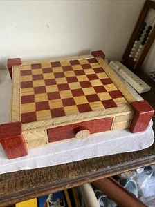 Vintage Chessboard Made From Matchsticks - Picture 1 of 9