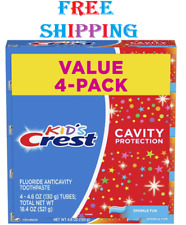 Crest Kids Cavity Protection Toothpaste, Sparkle Fun Flavor, 4.6 oz 4 Pack.
