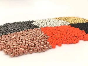 100 Perline Tungsteno Rotonde Rame Oro Nero Argento Arancione 7 Taglie 6 Colori - Foto 1 di 9