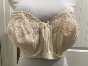 Vintage Goddess Bra Strapless with Boning Beige/Nude Lace Size 40C Style 389 - Picture 1 of 14