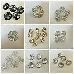 Crystal Diamante Buttons Top Quality All Styles - Picture 1 of 13