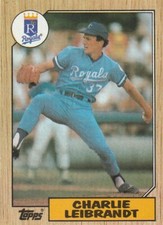 FREE SHIPPING-MINT-1987 Topps Charlie Leibrandt Kansas City Royals 223