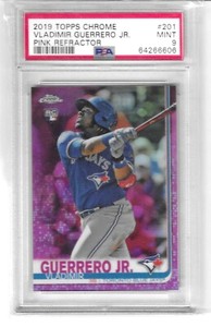 2019 Topps Chrome VLADIMIR GUERRERO JR #201 RC Pink Refractor PSA 9