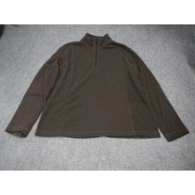 Suéter Pullover Land's End Marrón Polar 1/4 Cremallera Para Mujer Grande 14-16 Chaqueta Foto 1 de 4