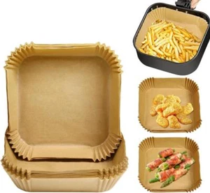 200x Air Fryer Liners Square Disposable Cooking Baking Paper Non-Stick Parchment - Picture 1 of 7