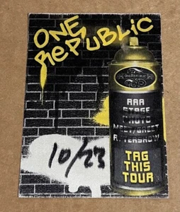 One Republic - Tag This Tour pase adhesivo RARO - Imagen 1 de 1