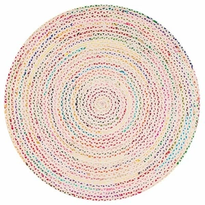 Cotton Rug Round Handmade Braided Area Rug Reversible Modern Bohemian Look Rag - Picture 1 of 7