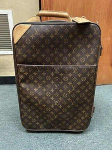 Louis Vuitton Monogram Pegase 55 Brown Leather Carry-On Rolling Luggage - Picture 1 of 12