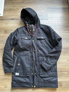 WeSC Mens Jaxon Padded Coat Sz L Streetwear Chore Utility Luxury Long Jacket - Picture 1 of 12