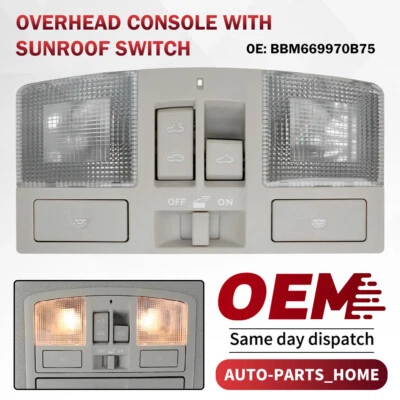 For Mazda3 2009-2013 w/Sunroof Switch w/Lights,BBM669970B75 New Overhead Console - Image 1 of 4