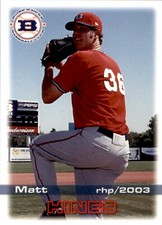 2003 Boise Hawks Grandstand #13 Matt Hines Coal City Illinois IL Baseball Card