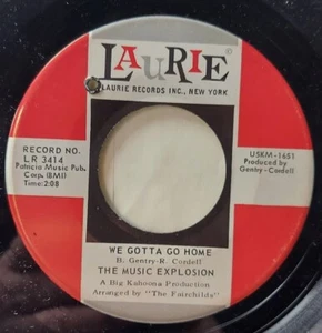 THE MUSIC EXPLOSION 7" WE GOTTA GO HOME / HEARTS & FLOWERS LAURIE GARAGE PUNK 67 - Picture 1 of 1