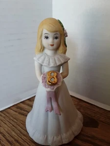 Enesco Growing Up Girls AGE 8 Figure 4.5" 1981 little girl figure, cake topper - Bild 1 von 6