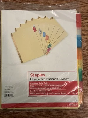 Grapas 8-pestaña grande divisores insertables color surtido - 12 juegos Foto 1 de 4