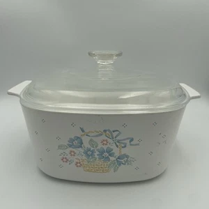 Vintage Corning Ware Country Cornflower A3B Casserole 3 Liter With Pyrex Lid A9C - Picture 1 of 21