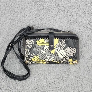 Sakroots Crossbody Wristlet Phone Wallet Geldbörse Kartenfächer schwarz gelb Blumen - Bild 1 von 14