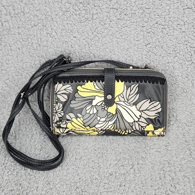 Sakroots Bandolera Muñequera Teléfono Cartera Ranuras para Tarjetas Negro Amarillo Floral Foto 1 de 4