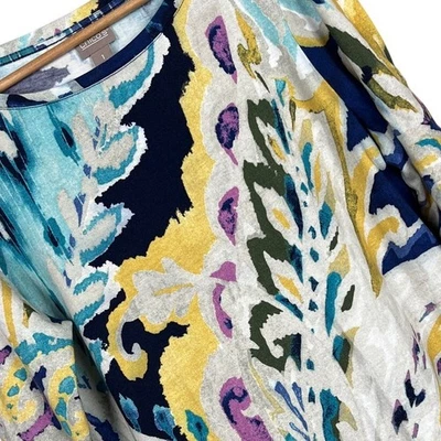 Chicos женщин (1) M 8/10 Artsy искусства носить абстрактный печать собранными в Рюш рукавами туника Топ - Изображение 1 из 4