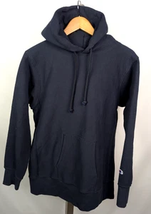 CHAMPION USA Made Reverse Weave Warm Up Cotton Hoodie Sz L Navy Blue Men's - Picture 1 of 8