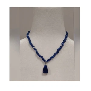 Wunderschöne blaue Lapis polierte Nugget Perlen Halskette Karibik - Bild 1 von 10