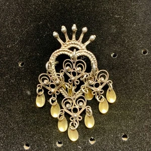 Vintage Norweger Finn Jensen Soije Hochzeit Sterling Silber 925 Filigran Brosche - Bild 1 von 10