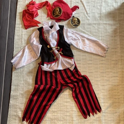 LIL PIRATE BOY  Toddler Size 2-4 Pirate Halloween Costume 5 Piece Set * - Image 1 of 4