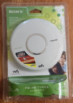 Reproductor de CD portátil Sony D-FJ041 Walkman sintonizador AM/FM blanco sellado de fábrica Foto 1 de 4