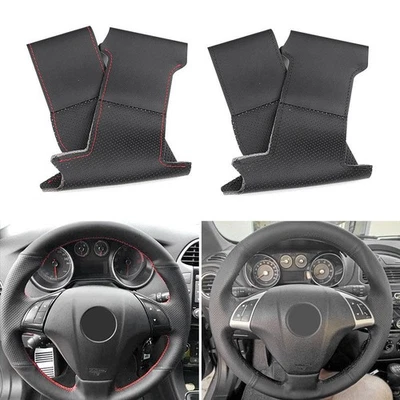 Cubierta interior de volante de cuero negro para Fiat Bravo Punto Linea 2007-2019 Foto 1 de 4