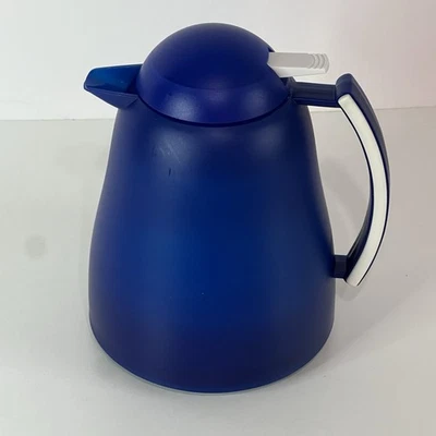 Emsa Thermos Carafe Cobalt Blue Vacuum Flask Coffee Tea Germany Memphis Design - Image 1 of 4