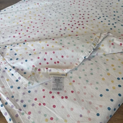 Pottery Barn Kids Twin Flat Sheet Nadia Dot 100% Organic Cotton Confetti Pink - Image 1 of 4