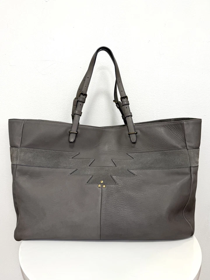 Bolsa de ombro Jerome Dreyfuss Maurice couro de cordeiro cinza  - Imagem 1 de 4