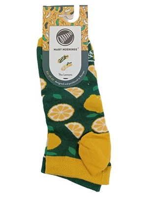 Many Mornings Socken Damen 39-42 Mehrfarbig Zitrone Muster Baumwolle Farbenfroh - Bild 1 von 4