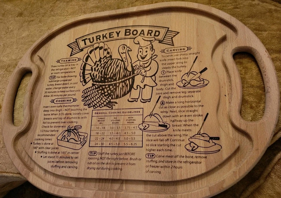Catskill Craftsmen Grandma's Turkey Wood Cutting Board with Recipes Graphics  - Image 1 of 3